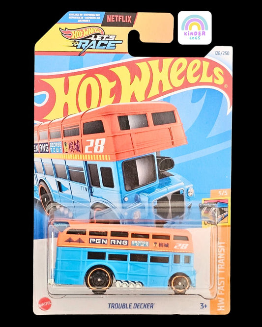 Hot Wheels Trouble Decker Bus (L Case) - Kinder Logs