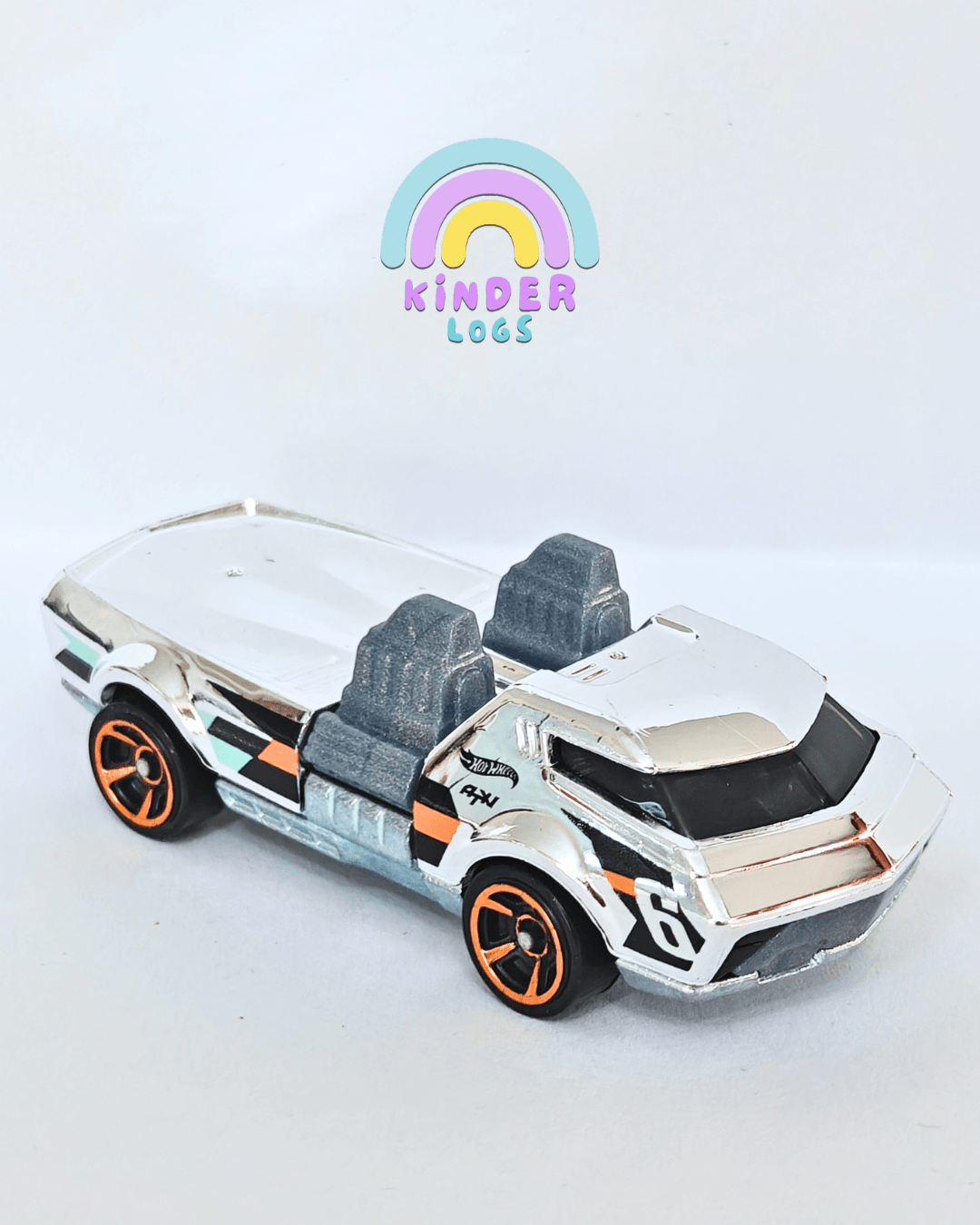 Hot Wheels Twin Dorado - Chrome Silver (Uncarded - New) - Kinder Logs