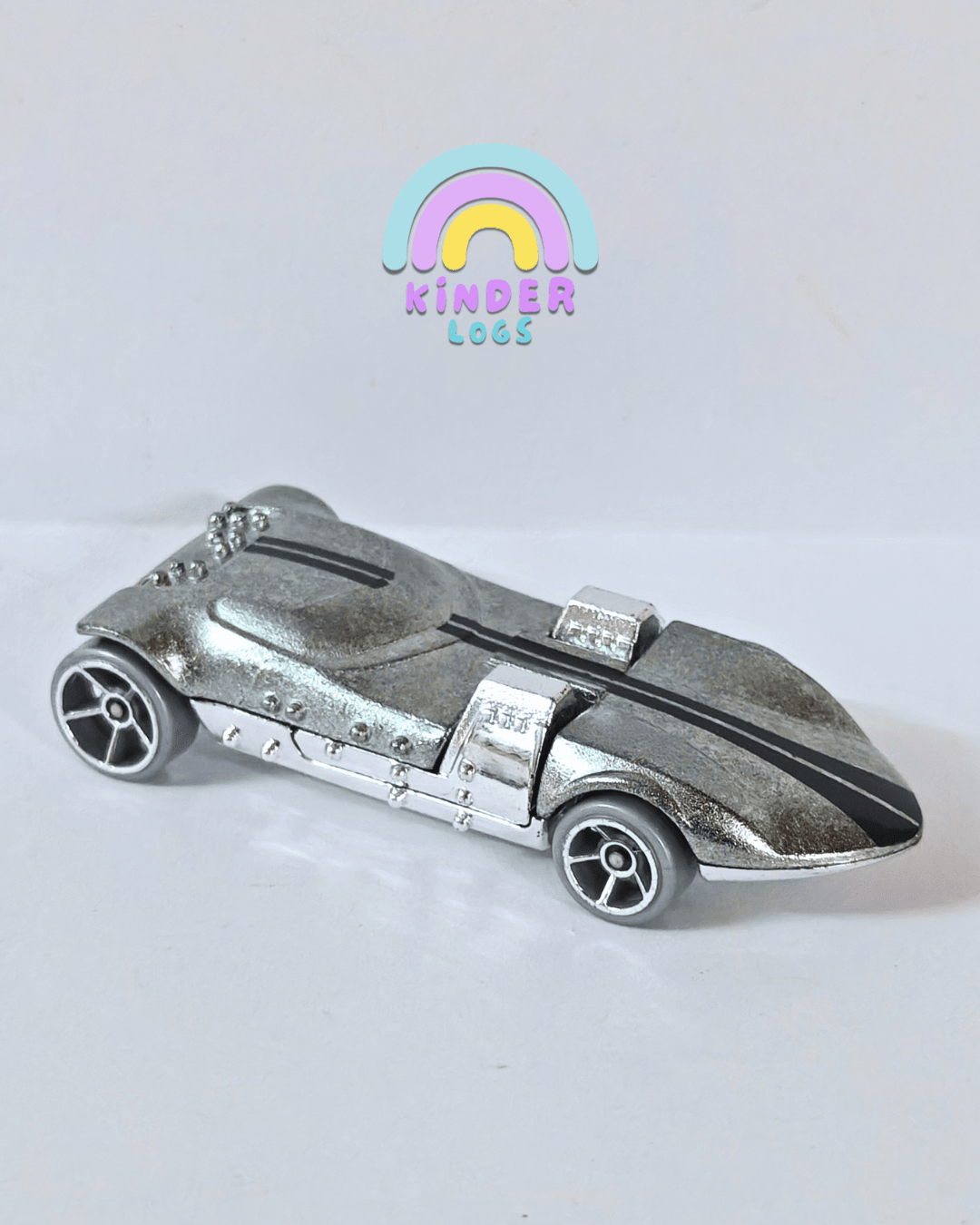 Hot Wheels Twin Mill Braille Racer - Silver (Uncarded - New) - Kinder Logs
