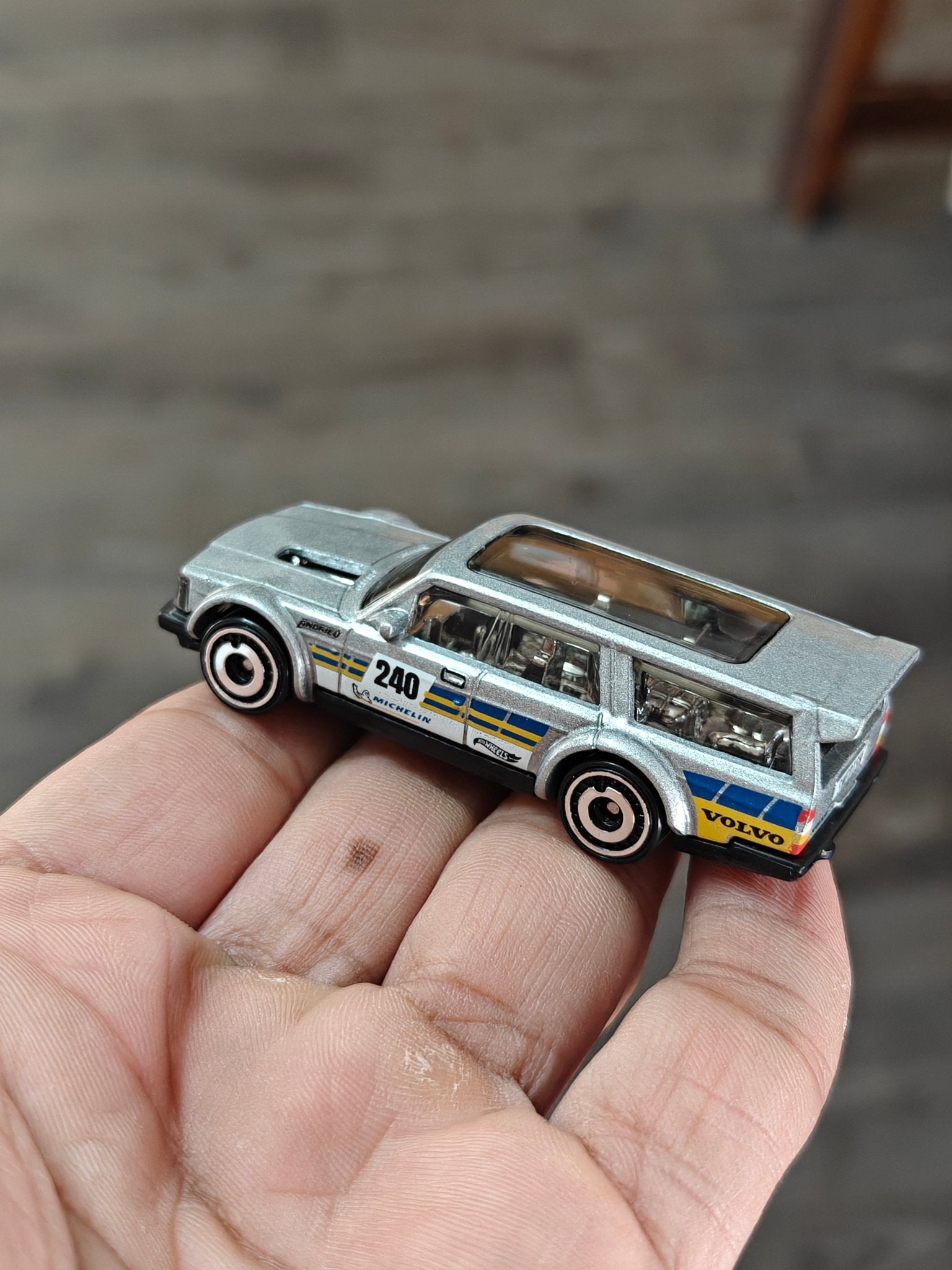 Hot Wheels Volvo 240 Drift Wagon - Silver (Uncarded - New) - Kinder Logs