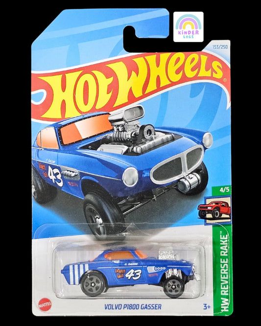 Hot Wheels Volvo P1800 Gasser - Blue Color - Kinder Logs