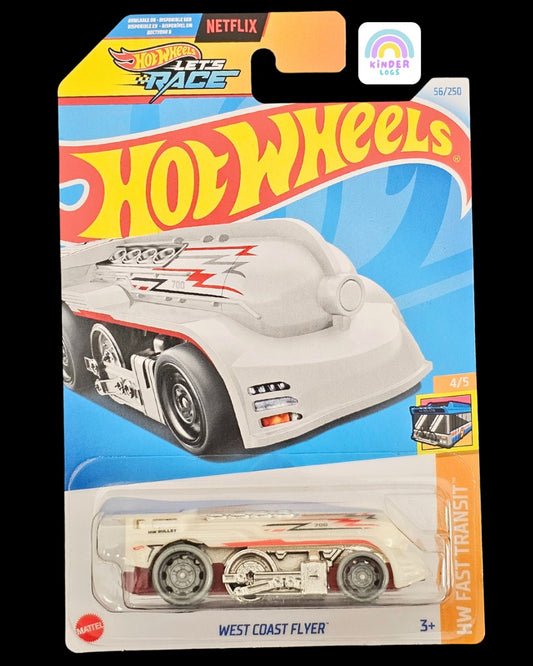 Hot Wheels West Coast Flyer - The Bullet Train Car (J Case) - Kinder Logs
