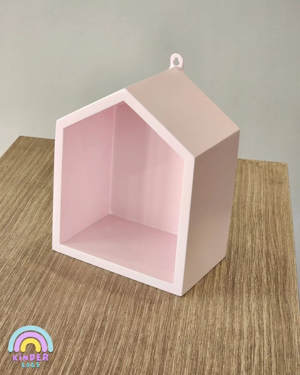 Hut - Shape Wall - Hanging Shelf - Baby Pink - Kinder Logs