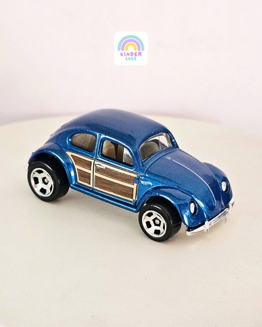 Imported Hot Wheels Volkswagen Beetle - Blue Color (Uncarded) - Kinder Logs