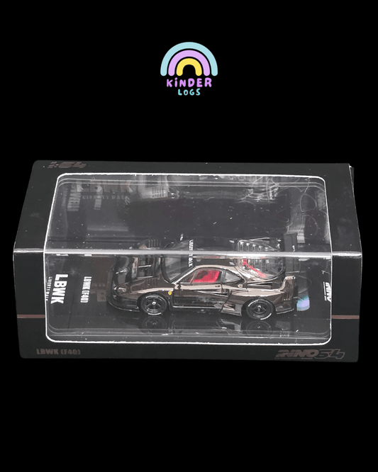 Inno64 LBWK Ferrari F40 Chrome Black Edition - Kinder Logs