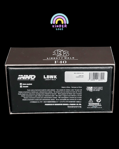 Inno64 LBWK Ferrari F40 Chrome Black Edition - Kinder Logs