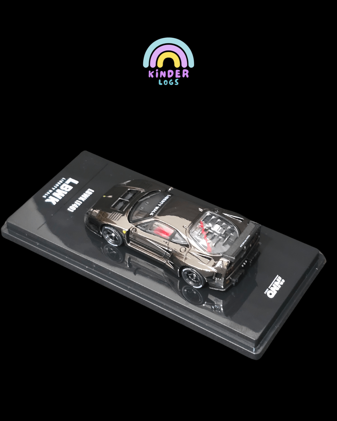 Inno64 LBWK Ferrari F40 Chrome Black Edition - Kinder Logs