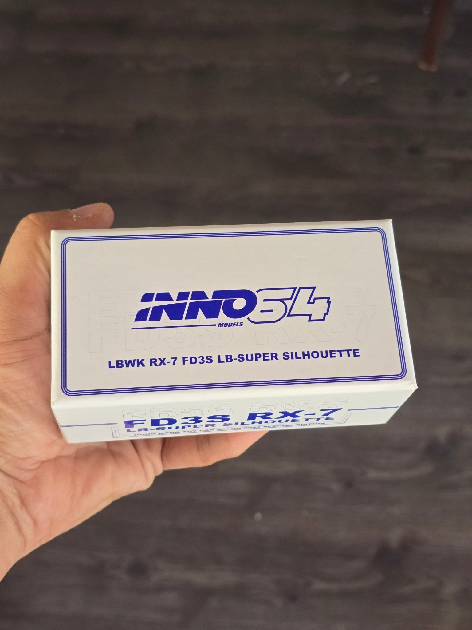 Inno64 LBWK Mazda RX - 7 FD3S LB - Super Silhouette (White - Blue) - Kinder Logs