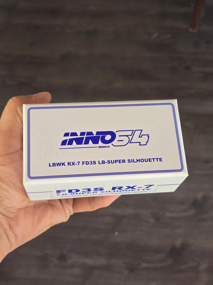 Inno64 LBWK Mazda RX - 7 FD3S LB - Super Silhouette (White - Blue) - Kinder Logs
