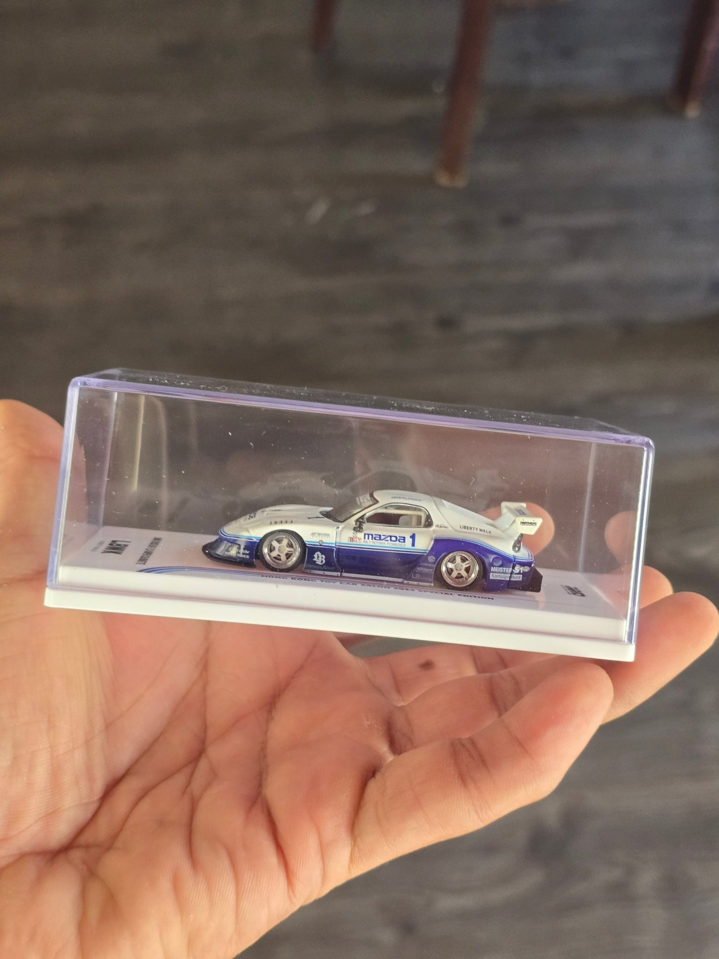 Inno64 LBWK Mazda RX - 7 FD3S LB - Super Silhouette (White - Blue) - Kinder Logs