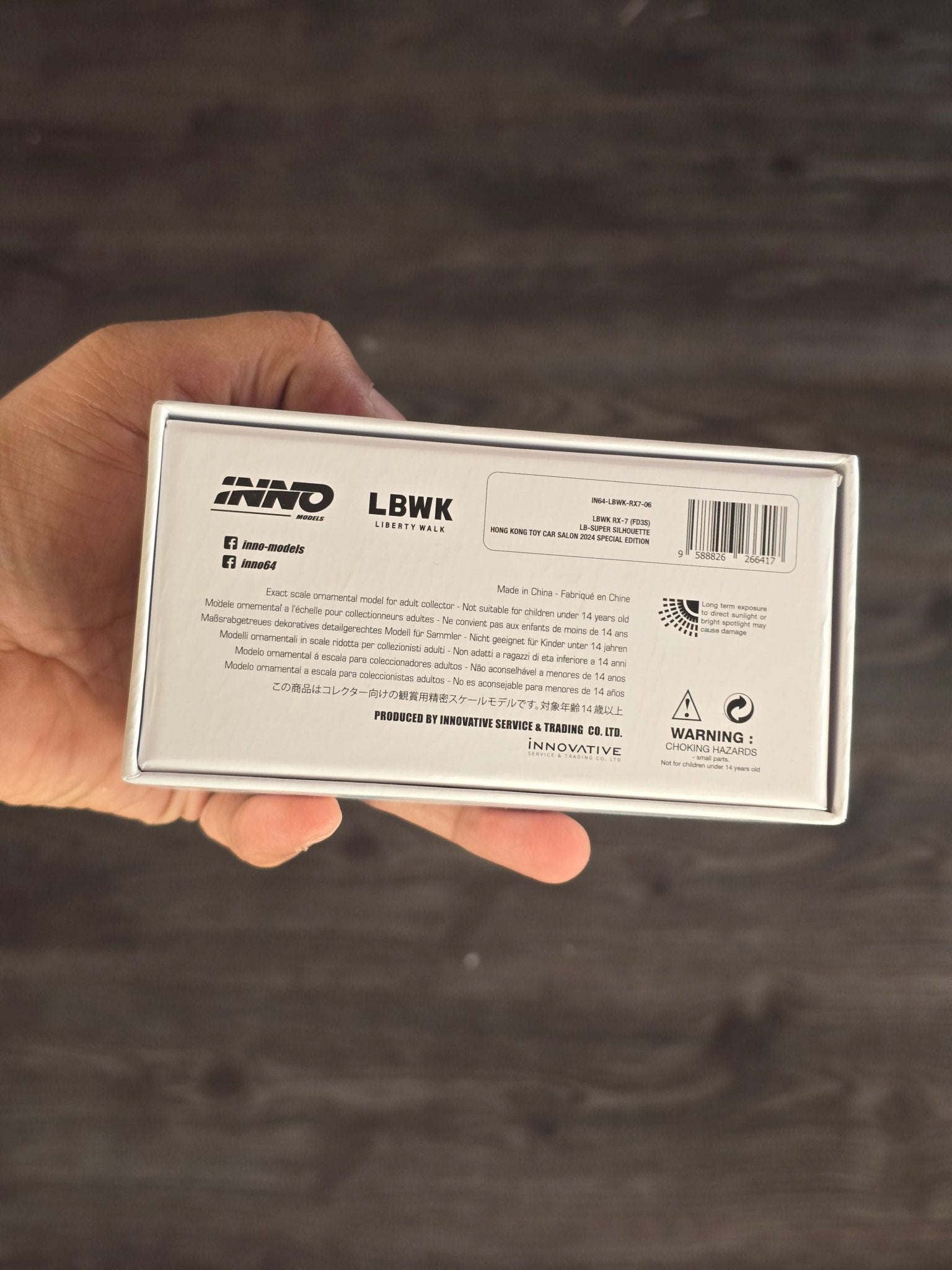 Inno64 LBWK Mazda RX - 7 FD3S LB - Super Silhouette (White - Blue) - Kinder Logs