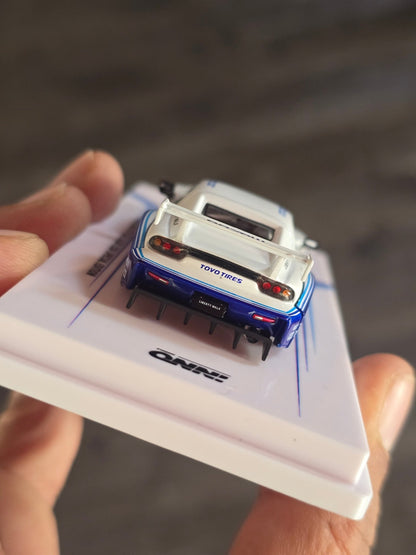 Inno64 LBWK Mazda RX - 7 FD3S LB - Super Silhouette (White - Blue) - Kinder Logs