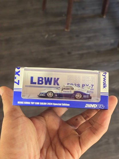 Inno64 LBWK Mazda RX - 7 FD3S LB - Super Silhouette (White - Blue) - Kinder Logs