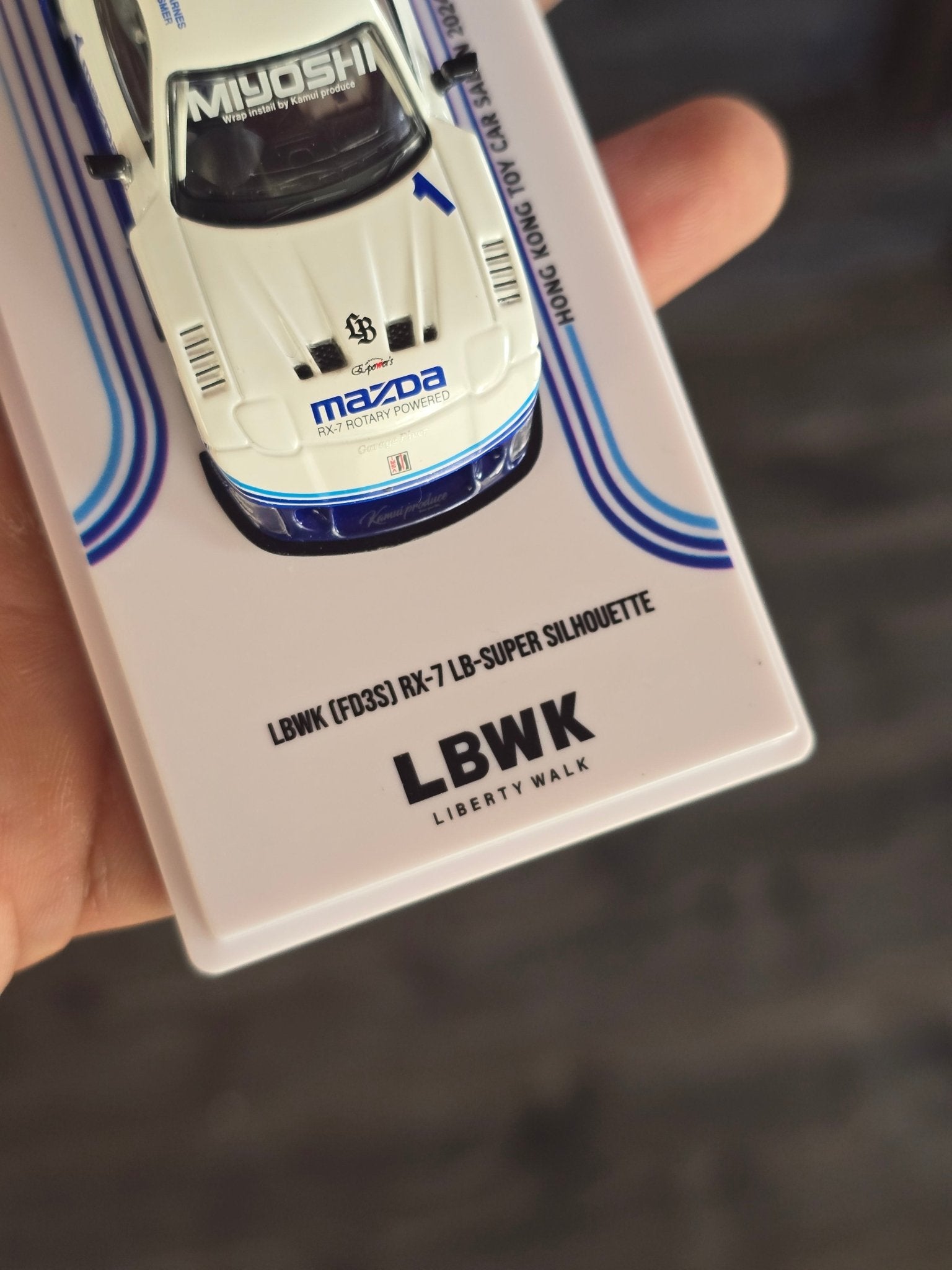 Inno64 LBWK Mazda RX - 7 FD3S LB - Super Silhouette (White - Blue) - Kinder Logs