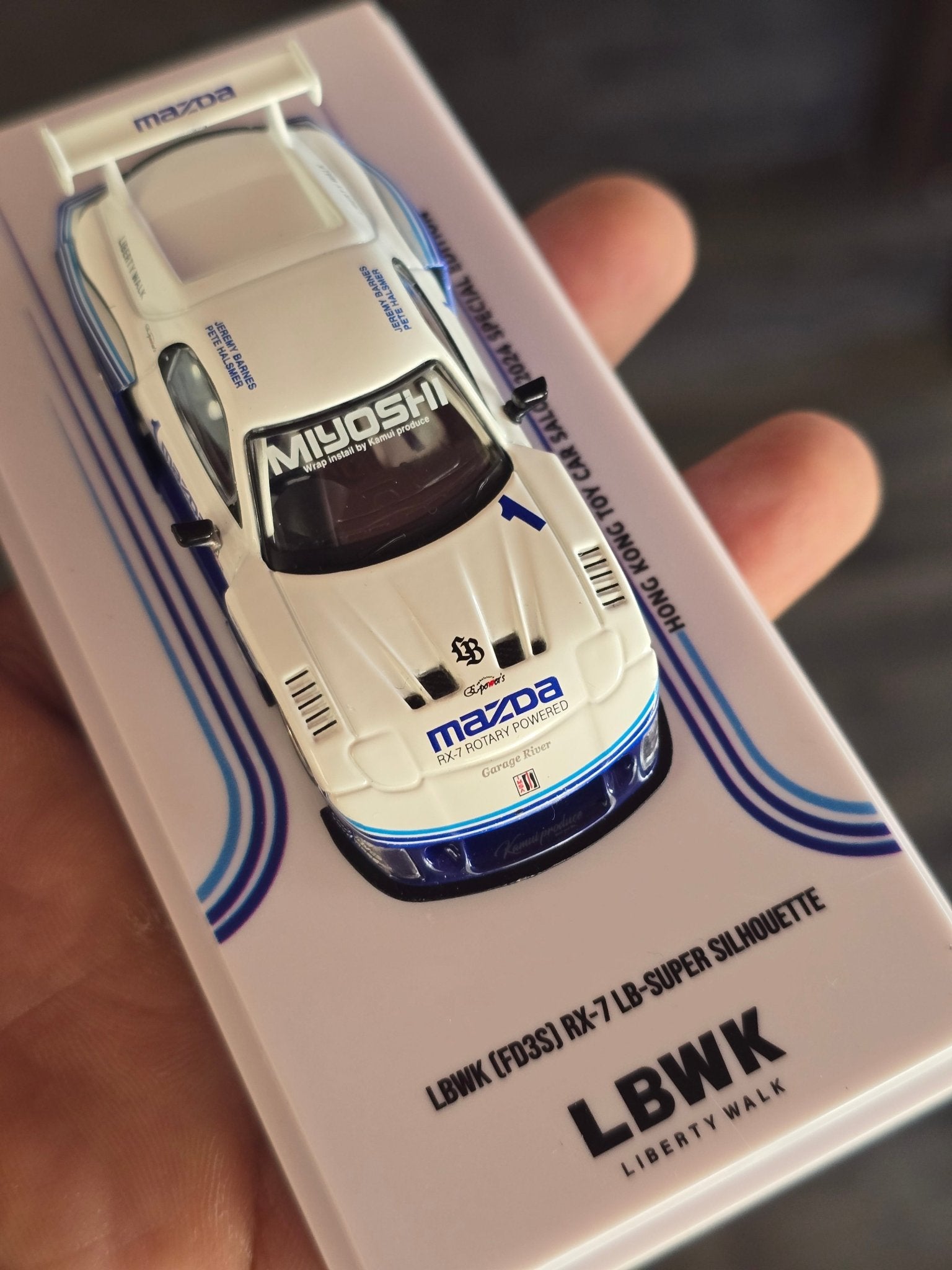 Inno64 LBWK Mazda RX - 7 FD3S LB - Super Silhouette (White - Blue) - Kinder Logs