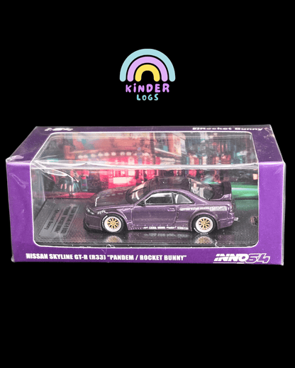 Inno64 Nissan Skyline GT - R (R33) "Pandem/Rocket Bunny" (Purple) - Kinder Logs