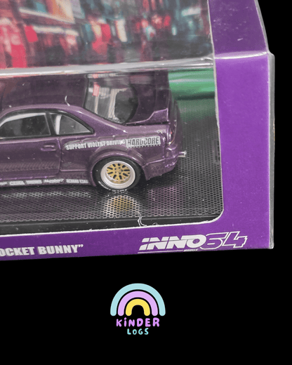 Inno64 Nissan Skyline GT - R (R33) "Pandem/Rocket Bunny" (Purple) - Kinder Logs