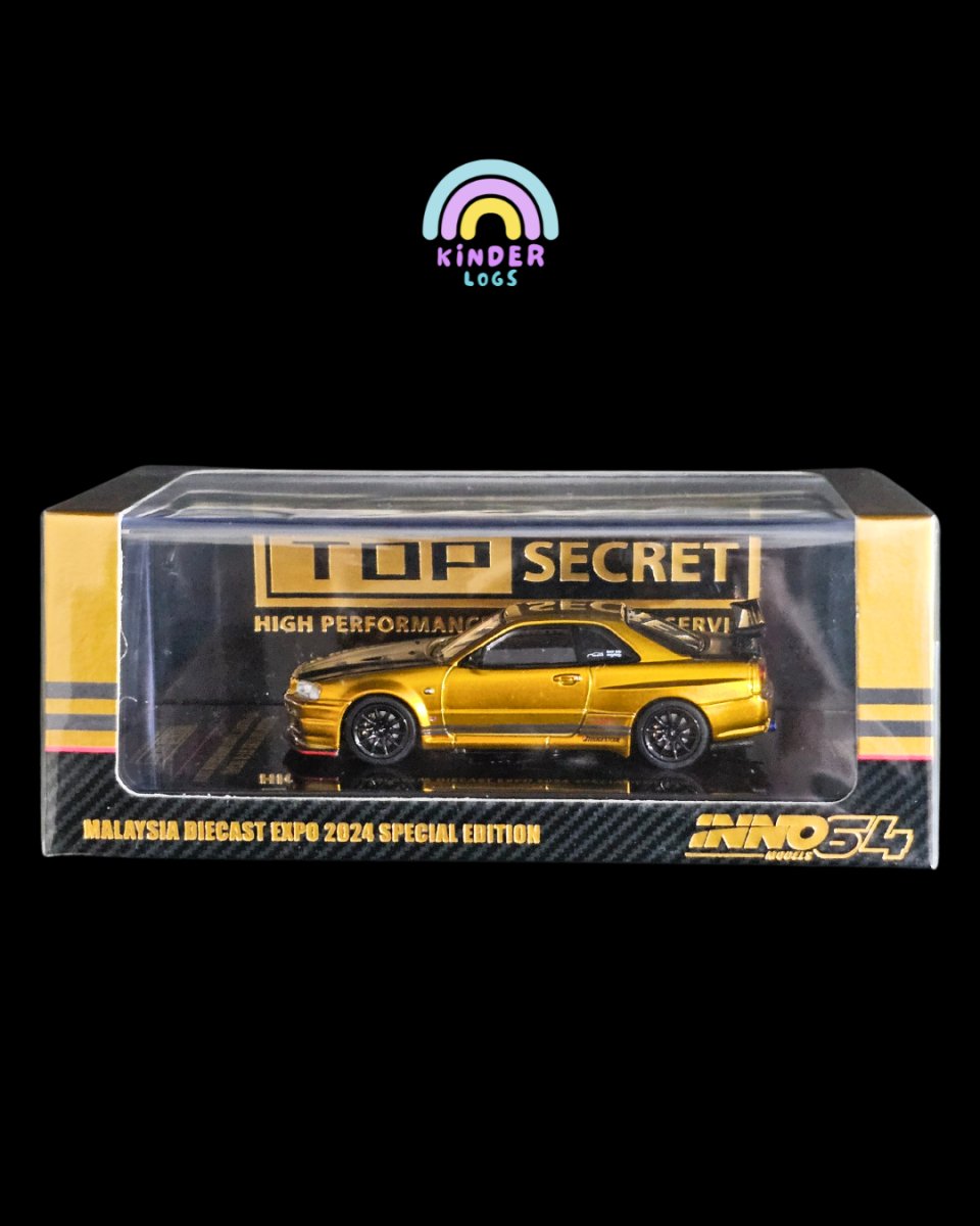 Inno64 Nissan Skyline GT - R (R34) Top Secret (Gold) - Kinder Logs