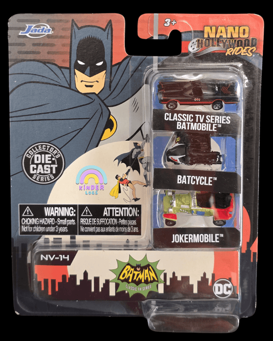 Jada Batman Nano Rides - Batmobile, Batcycle, Jokermobile (1:87 Scale) - Kinder Logs