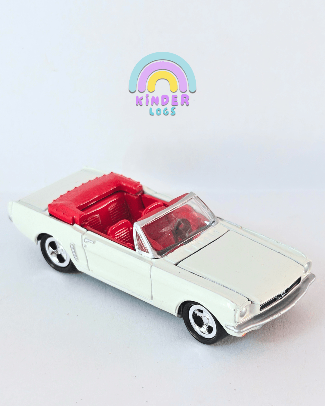 Johnny Lightning 1965 Ford Mustang - White (Uncarded - New) - Kinder Logs