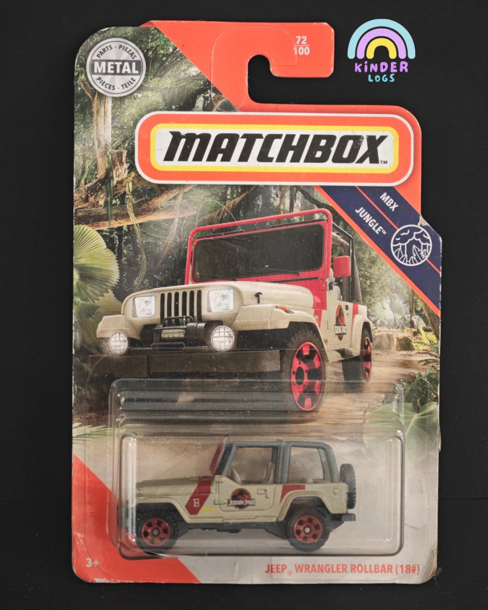 Jurassic Park Matchbox Jeep Wrangler Rollbar - Kinder Logs