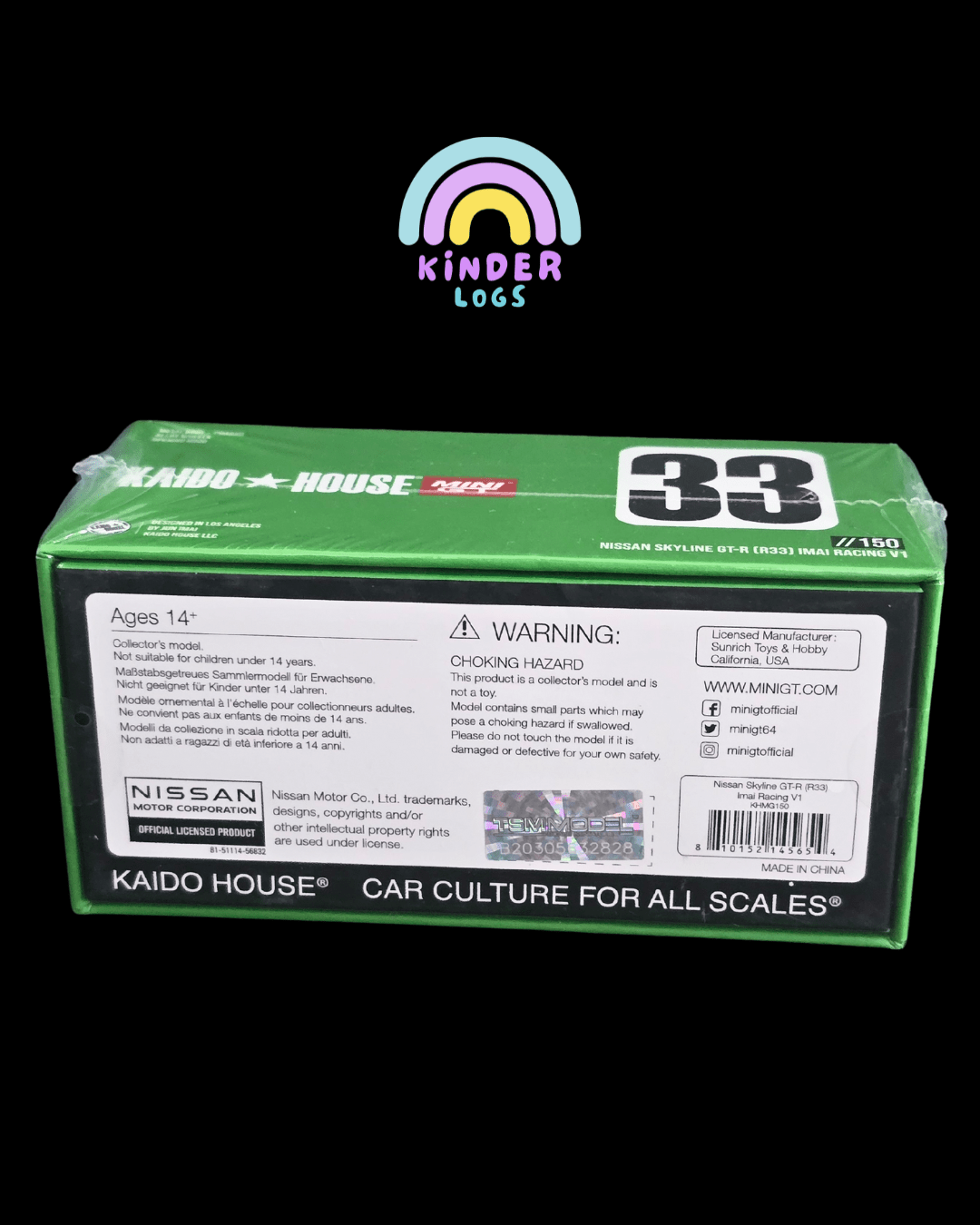Kaido House Mini GT Nissan Skyline GT - R (R33) IMAI Racing V1 (150) - Kinder Logs