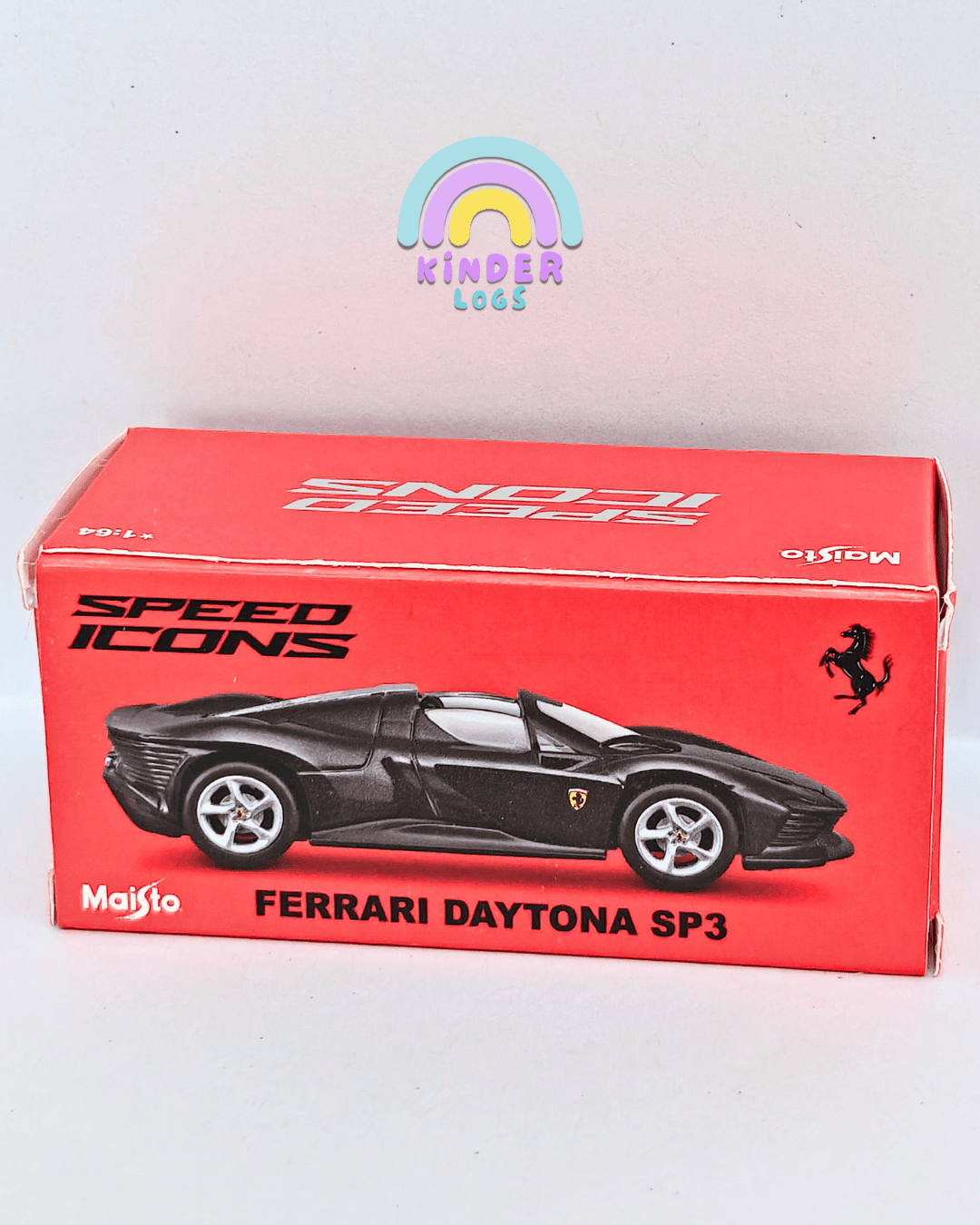 Maisto Ferrari Daytona SP3 - Black (Open Box) - Kinder Logs