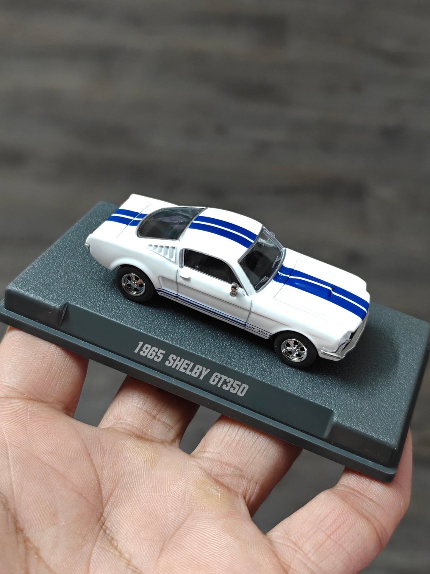 Majorette 1965 Ford Mustang Shelby GT350 With Acrylic Case (Uncarded New) - Kinder Logs