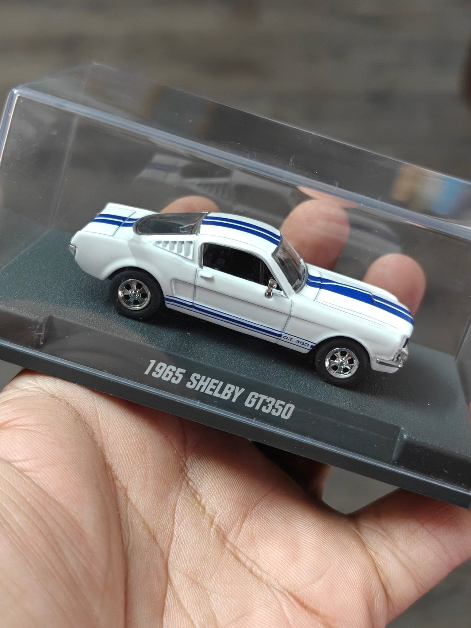 Majorette 1965 Ford Mustang Shelby GT350 With Acrylic Case (Uncarded New) - Kinder Logs