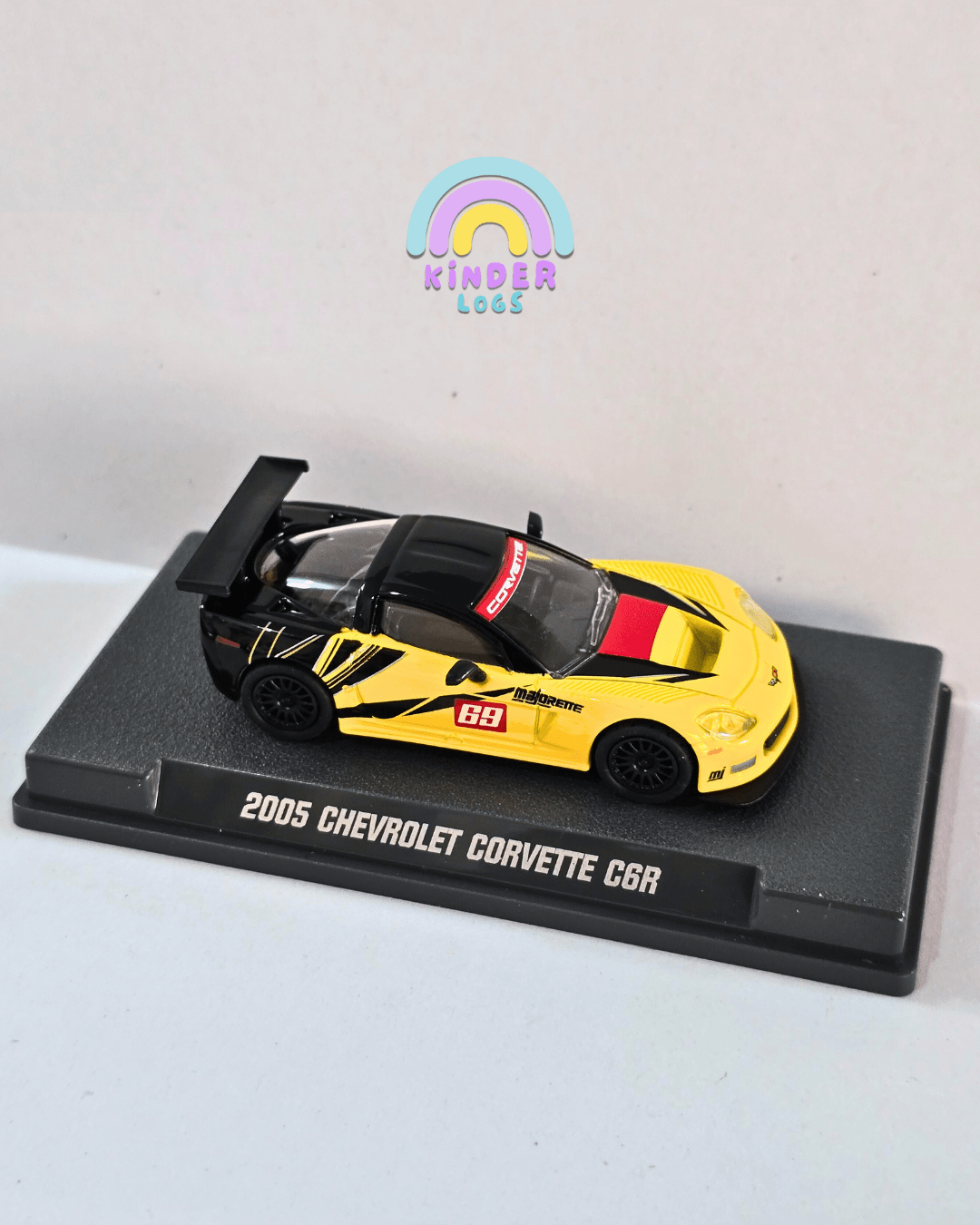 Majorette 2005 Chevrolet Corvette C6R With Acrylic Case (Uncarded New) - Kinder Logs
