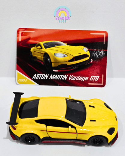 Majorette Aston Martin Vantage GT8 - Yellow (Uncarded) - Kinder Logs