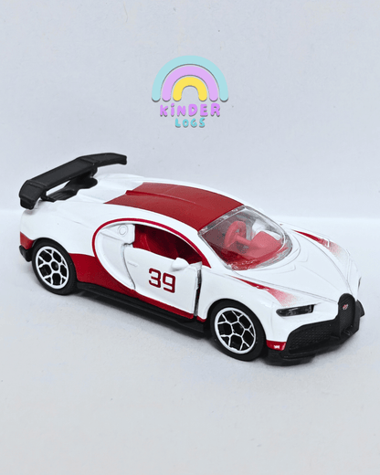 Majorette Bugatti Chiron Pur Sport 39 - White (Uncarded - New) - Kinder Logs