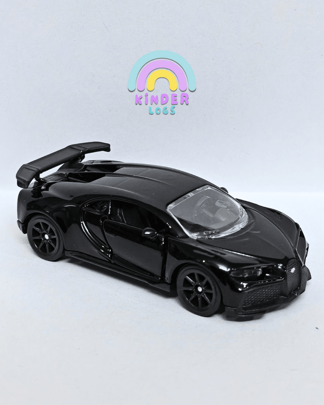 Majorette Bugatti Chiron Pur Sport Black Edition (Uncarded - New) - Kinder Logs