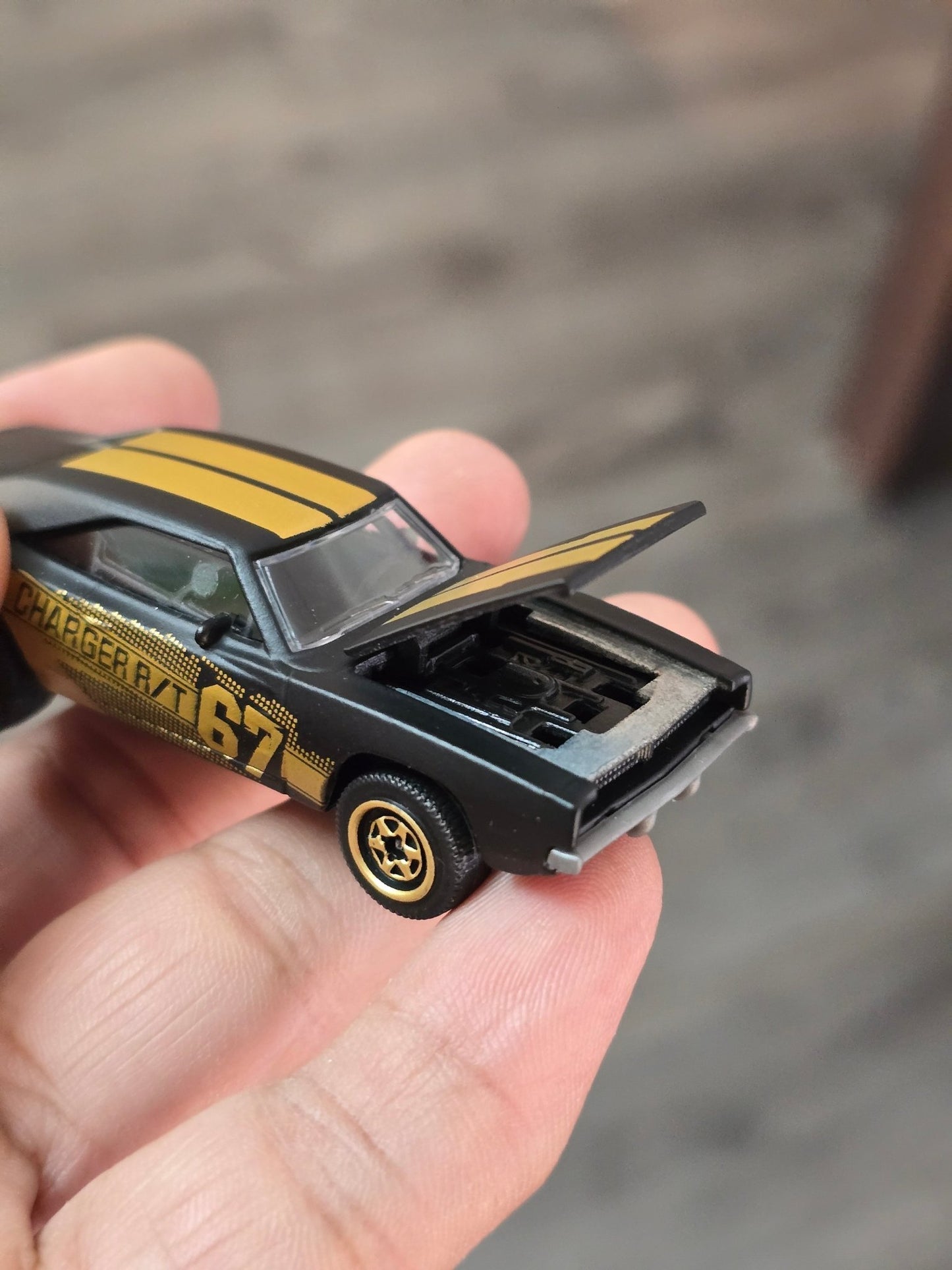 Majorette Dodge Charger RT - Black With Gold (Uncarded - New) - Kinder Logs