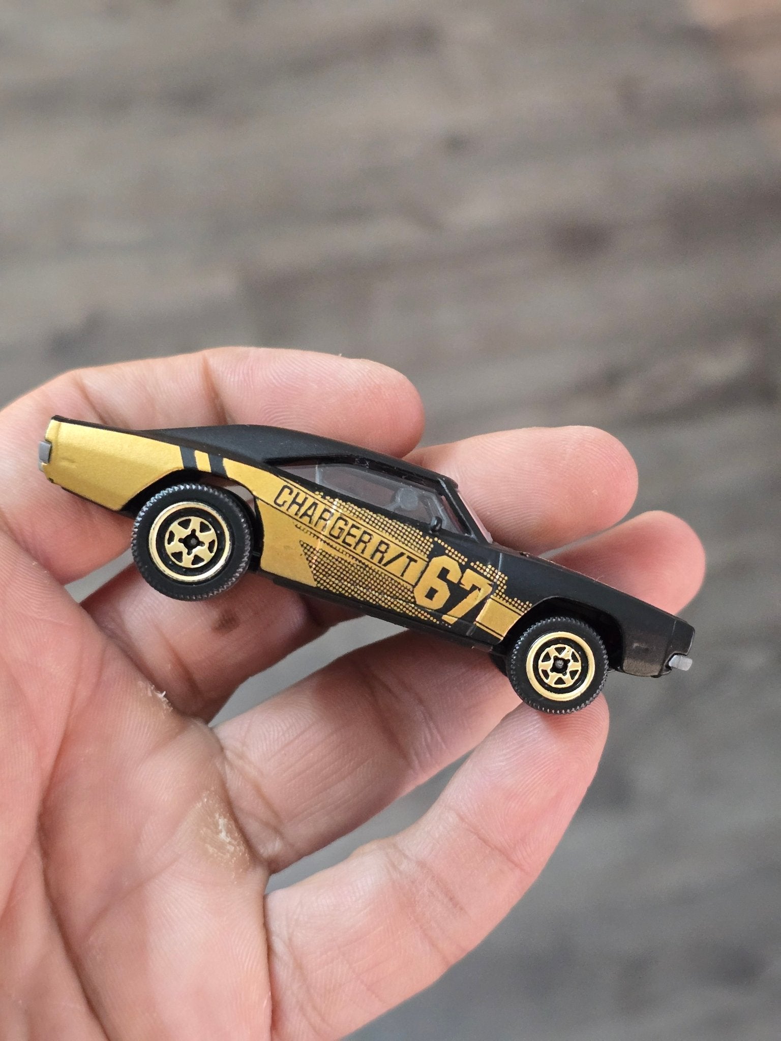 Majorette Dodge Charger RT - Black With Gold (Uncarded - New) - Kinder Logs
