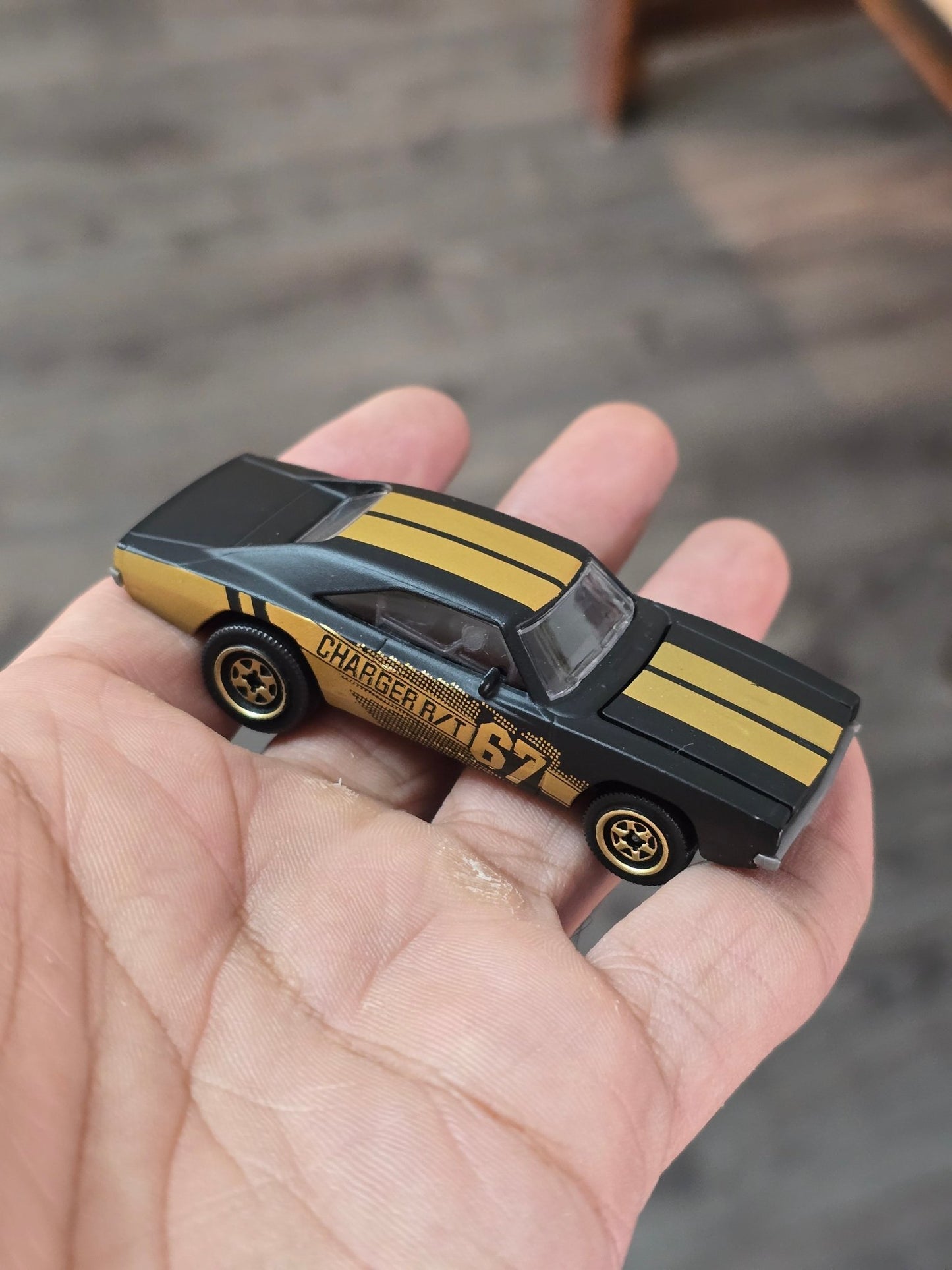 Majorette Dodge Charger RT - Black With Gold (Uncarded - New) - Kinder Logs