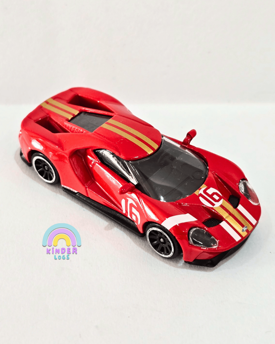 Majorette Ford GT - Red With Gold Stripes (Uncarded) - Kinder Logs