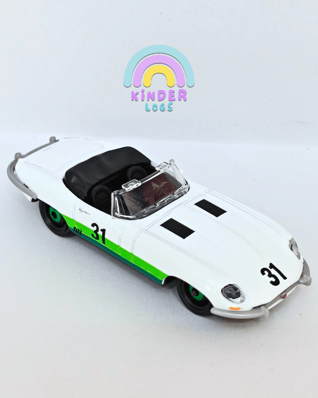 Majorette Jaguar E-Type - White (Uncarded - New) - Kinder Logs