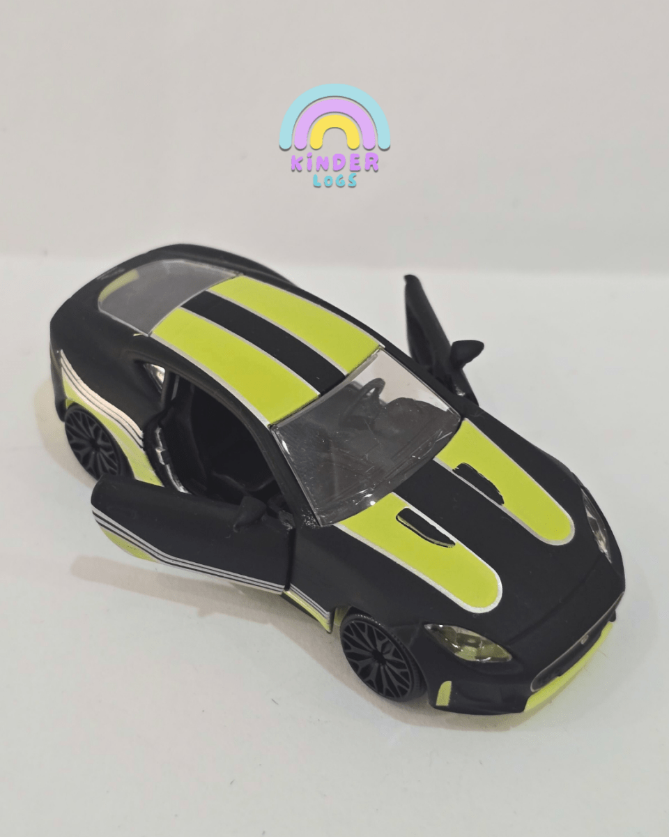 Majorette Jaguar F - Type R - Black With Neon Stripes (Uncarded) - Kinder Logs
