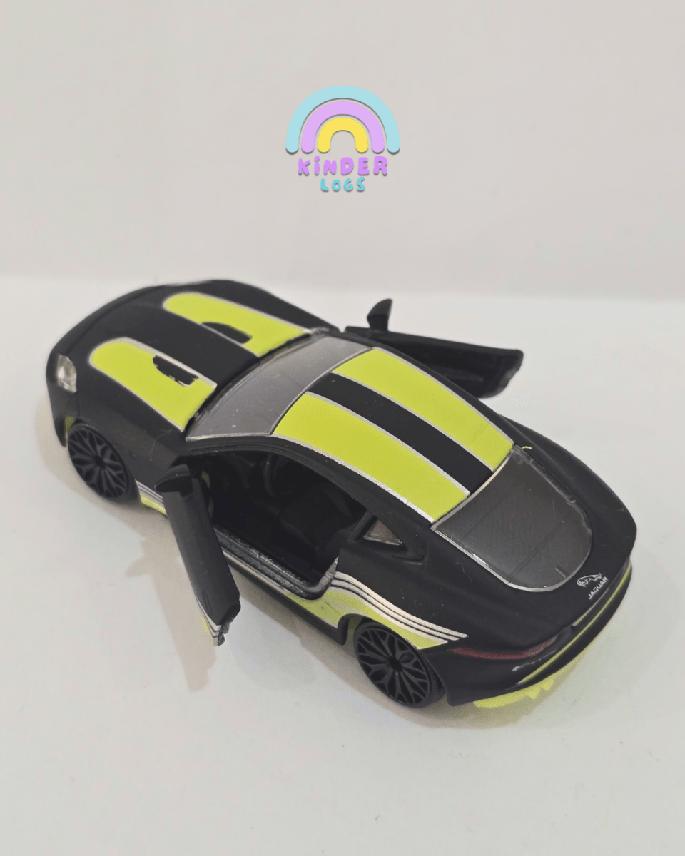Majorette Jaguar F - Type R - Black With Neon Stripes (Uncarded) - Kinder Logs
