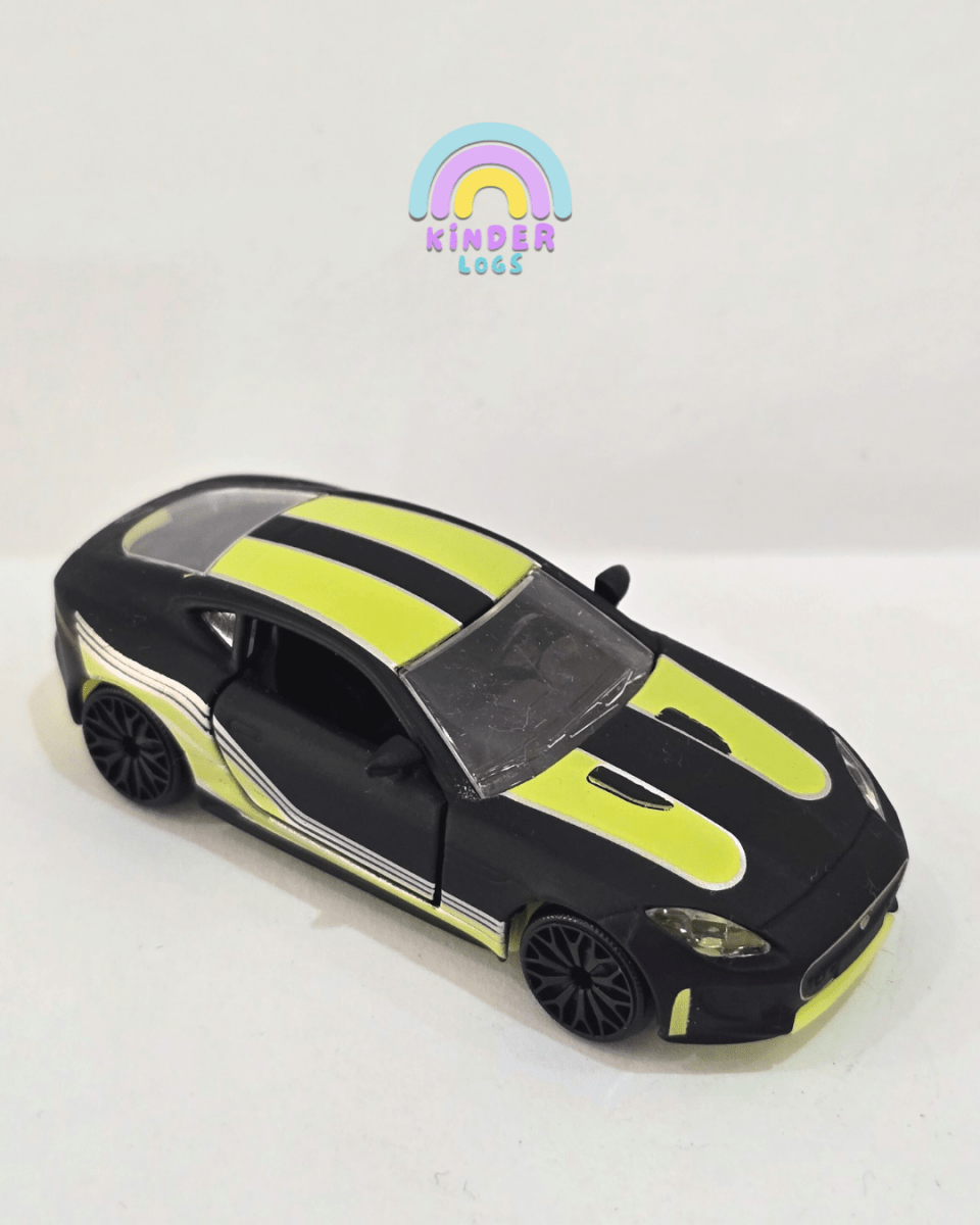 Majorette Jaguar F - Type R - Black With Neon Stripes (Uncarded) - Kinder Logs