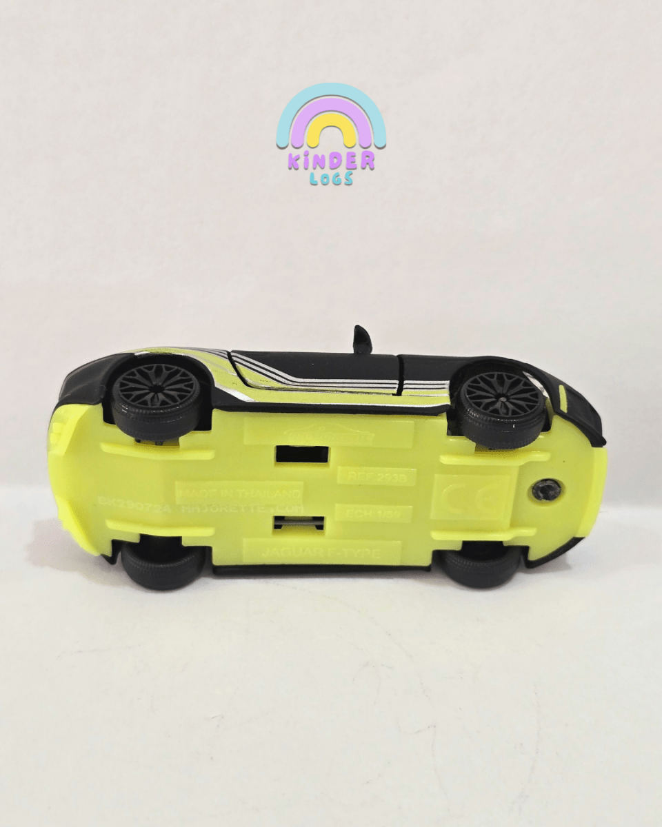 Majorette Jaguar F - Type R - Black With Neon Stripes (Uncarded) - Kinder Logs