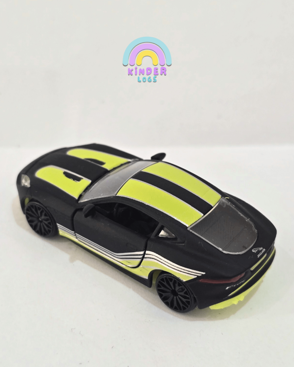 Majorette Jaguar F - Type R - Black With Neon Stripes (Uncarded) - Kinder Logs