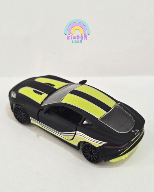 Majorette Jaguar F - Type R - Black With Neon Stripes (Uncarded) - Kinder Logs