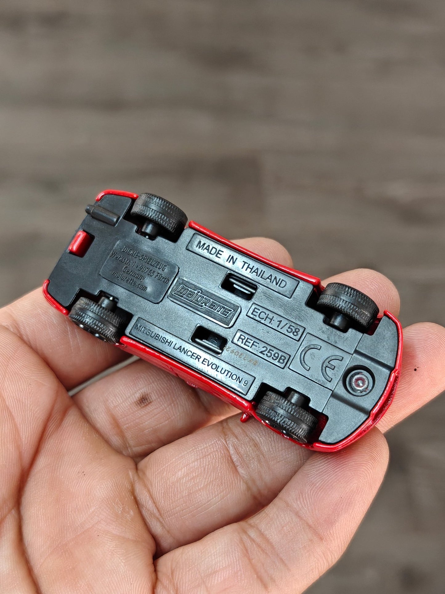 Majorette JDM Mitsubishi Lancer Evolution 9 - Red (Uncarded - New) - Kinder Logs