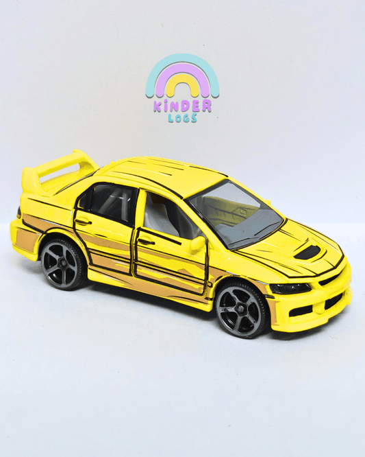 Majorette JDM Mitsubishi Lancer Evolution 9 - Yellow (Uncarded - New) - Kinder Logs