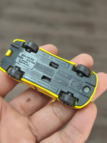 Majorette JDM Mitsubishi Lancer Evolution 9 - Yellow (Uncarded - New) - Kinder Logs
