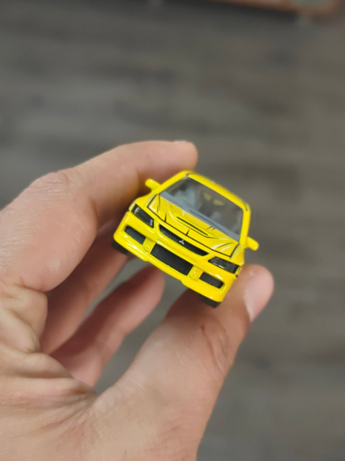 Majorette JDM Mitsubishi Lancer Evolution 9 - Yellow (Uncarded - New) - Kinder Logs