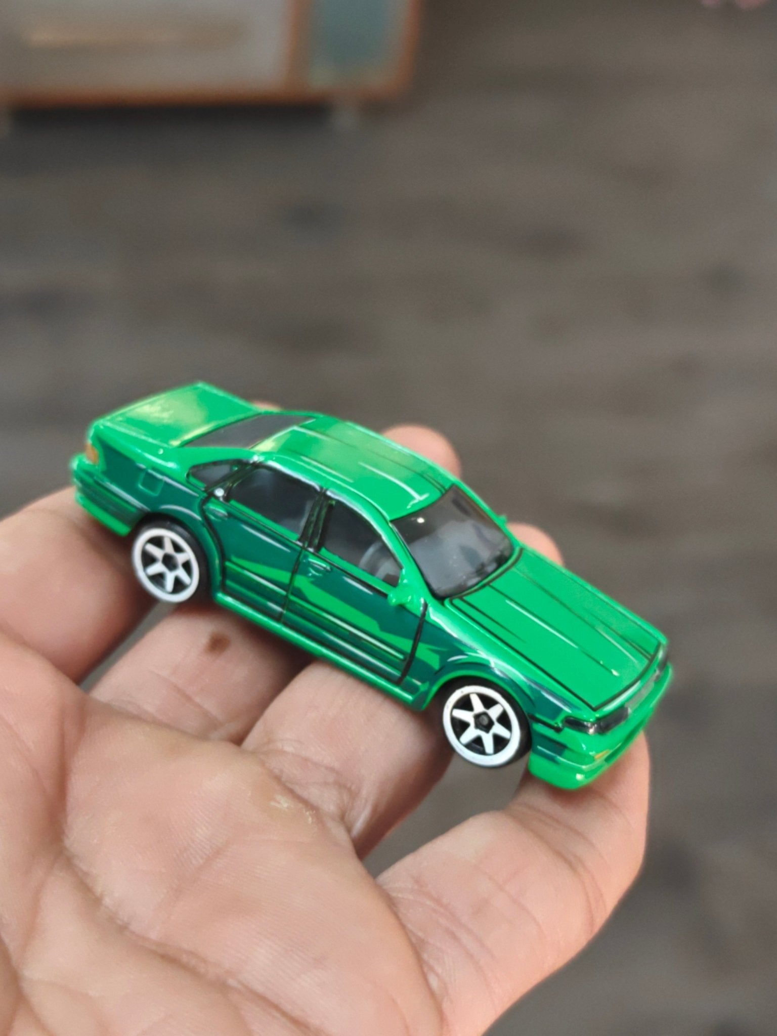 Majorette JDM Nissan Cefiro A31 - Green (Uncarded - New) - Kinder Logs