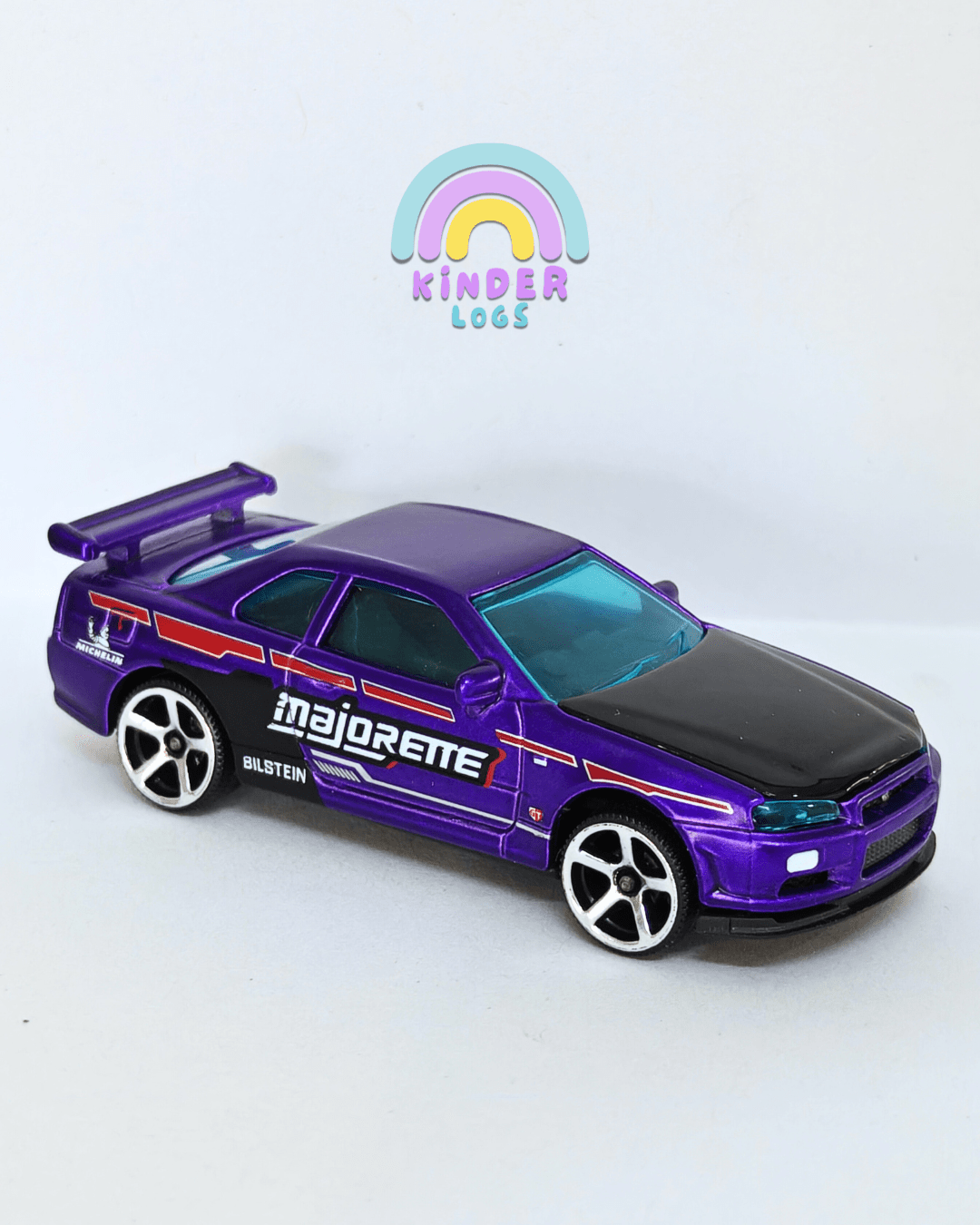 Majorette JDM Nissan Skyline GT - R BNR34 - Purple (Uncarded - New) - Kinder Logs